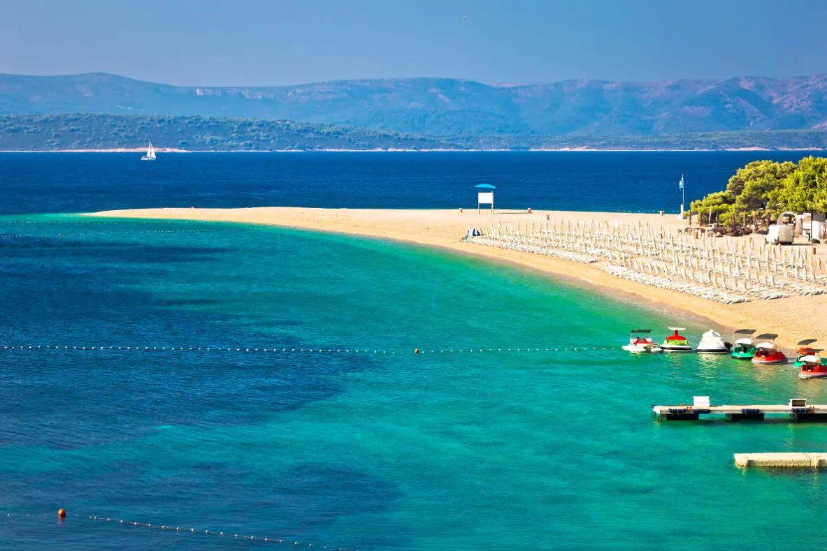 Zlatni Rat Famous Turquoise Beach In Bol On Brac Island View Dalmatia Croatia 2.Jpg