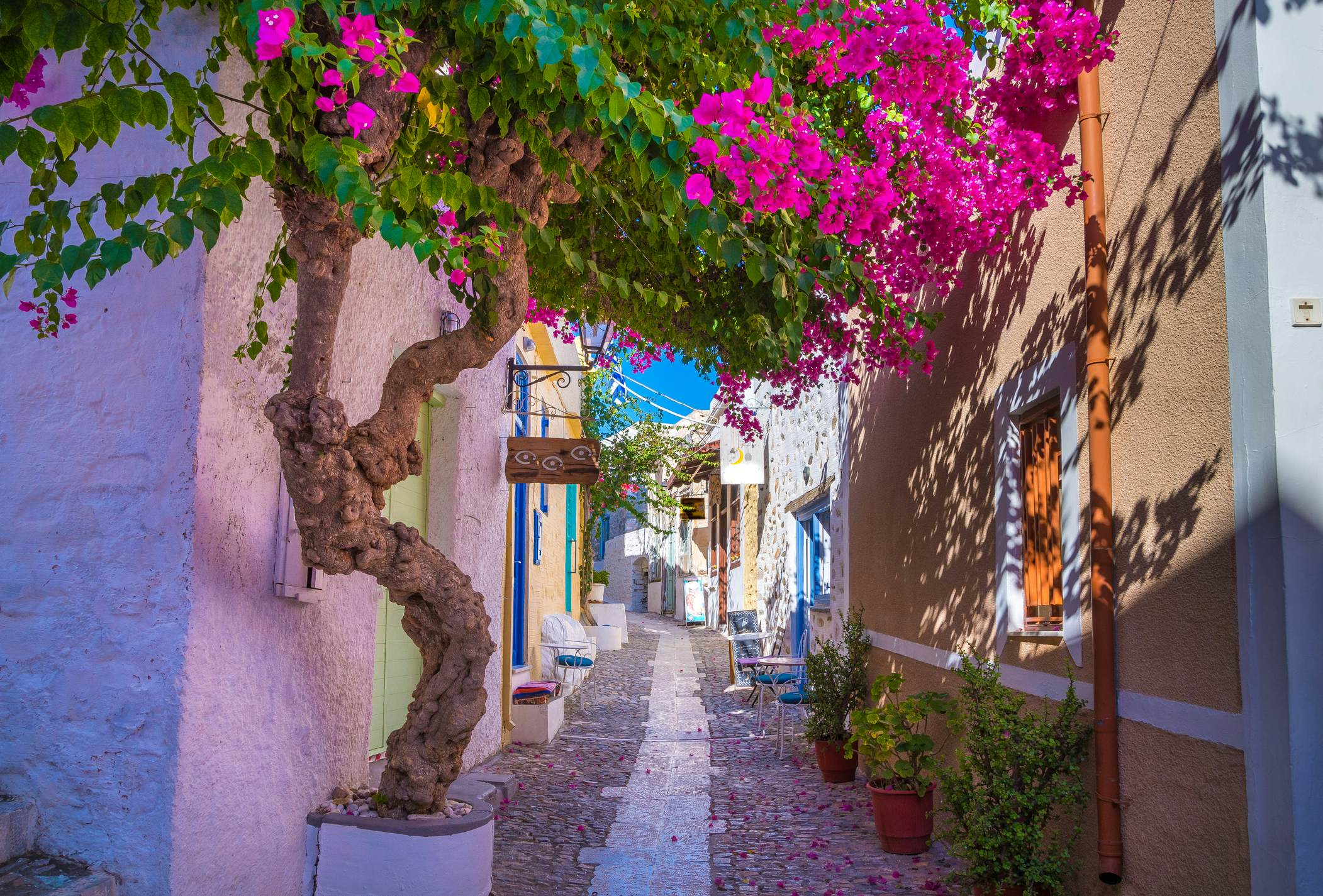 Paved Alley Way On Syros